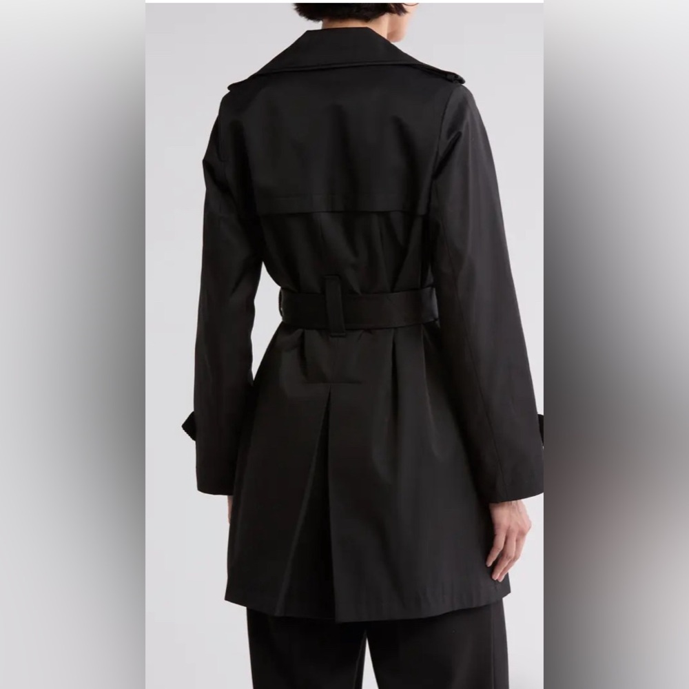 Sam Edelman Raincoat Trench Coat S Navy - Picture 2 of 10